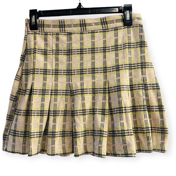 Free People Honey Pleated Skirt in Retro Sunshine Combo Size 4 - Picture 3 of 10